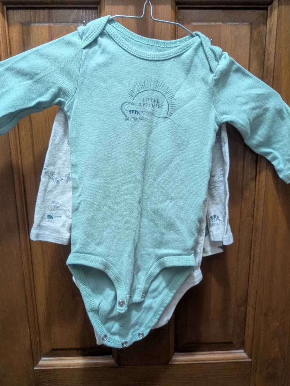 Baby Boy 3pk Dinosaur Long Sleeve Bodysuit, size 9 months; qty 3